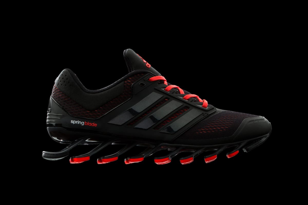 adidas-springblade-blk-neon-slvr-red | Adidas, Air max sneakers, Running  shoes